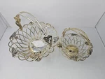 Godinger Silver Wire Fruit Basket Set Grape Leaf Handle Centerpiece Plate. Fixed Price $22.49.