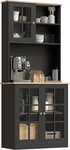Homcom Kitchen Pantry Storage Cabinet, 72" Freestanding With Hutch, Larg. Fixed Price $185.46.