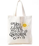 Zeghk You Are My Sunshine Canvas Tote Bags For Women, One Size, White. Fixed Price $21.73.