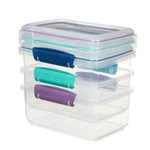 Sistema Klip It 4.1 Cup Plastic Food Storage Containers, Set Of 3. Fixed Price $15.73.