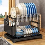 2-TIER Dish Rack Plate Cup Drying Drainer Storage Drip Tray Cutlery Holder Home. Fixed Price $27.49.