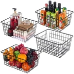 Junchu Cherry Extra Large Wire Kitchen Storage Basket 4 Packs,perfect Pantry.... Fixed Price $63.12.