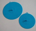 2-PIECE Retro Blue Oster Dorville Silicone Lid Covers Storage Prep Euc. Fixed Price $15.25.