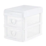 Gracious Living 2 Drawer Desktop Countertop Organizer With Flip Lid, White. Fixed Price $22.99.