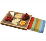 Seville Classics Bamboo Cutting Board With 7 Color Coded Flexible Mats. Fixed Price $34.99.