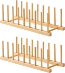 Dish Drying RACK-2 Pcs Pot Lid Plate Organizer Bamboo-set Of. Fixed Price $23.07.