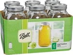 New Ball 68100 Case Of (6) 1/2 Gallon Glass Wide Mouth Mason Canning Jars. Fixed Price $33.95.