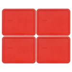 Pyrex 7212-PC Red Rectangle Plastic Food Storage Replacement Lid (4-PACK). Fixed Price $24.99.