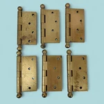 6 Solid Brass Cannonball Tip Hinges 4X4" Set Mid Century Finial Hardware. Fixed Price $249.99.