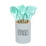 Heartland Home Kitchen Utensil Holder Large 7.3" Tall Farmhouse Porcelain. Fixed Price $23.99.