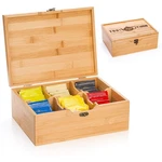 Lyellfe Tea Organizer Box, Bamboo Bag Holder With Lid, Large, Natural. Fixed Price $25.64.
