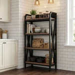 Homy Casa Tartu 56.3" Baker Rack With 4-TIER Storage Shelves, 33.5" Wide. Fixed Price $189.99.