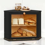 Bamboo Corner Bread Box For Kitchen Countertop - Double Layer Storage W.... Fixed Price $43.93.