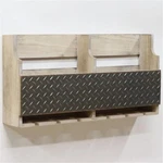 Jeco 24" Wall Mounted Wine Rack Distressed Natural And Black. Fixed Price $68.00.