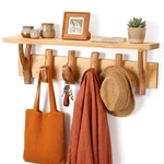 24 Inch Coat Rack Wall Mount With Shelf, Entryway Hooks, Wood.... Fixed Price $95.33.