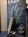 Oster Evansville Stainless Steel 13 Piece Cutlery Set With Turquoise Handles. Fixed Price $23.96.