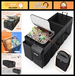 Sturdy Foldable Car Trunk Organizer With Cooler, Compartments, Black, 30.9"X12. Fixed Price $39.99.