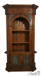 68103: Italian Continental Distressed Finish 2 Piece Bookcase Cabinet. Fixed Price $2395.00.