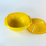 Vintage Tupperware Bowl & Lid Sunburst Yellow Model 836-8/837-5 Square. Fixed Price $19.99.