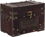 Rustic Studded Index/recipe With Antiqued 4 6 Cards Box, Brown. Fixed Price $34.75.