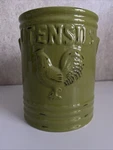 Home Essentials Apple Green Chic Rooster Collection Ceramic Utensil Holder. Fixed Price $12.78.