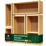 New Royal Craft Wood 5-PIECE Bamboo Drawer Organizer Set Multi-use Storage Trays. Fixed Price $60.78.