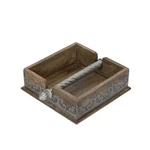 New Box - Gg Collection Heritage Inlay Wood Napkin Holder. Fixed Price $58.65.