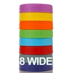 Wide Mouth Mason Jar Lids 8 Pack For Ball, Kerr And More - Colored Plastic Sto. Fixed Price $14.50.