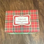 Hallmark Holiday Recipe Box Plaid Christmas With Cardboard Vintage Retro. Fixed Price $15.00.