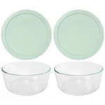 Pyrex 7203 7-CUP Glass Food Storage Bowl W/ 7402-PC Muddy Aqua Lid (2-PACK). Fixed Price $39.99.