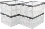 4-PACK 30 Plastic Collapsible Crates, Stackable Storage L, Gray,white. Fixed Price $59.60.