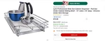 Lynk Professional 14X21X4 Chrome Slide Out Pull Under Cabinet Organizer. Fixed Price $50.00.