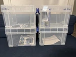 Really Useful Box 3 Liter Snap Lid Bin For Music Storage, Clear (4 Pack). Fixed Price $37.99.