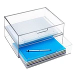 Stori Stax Plastic Stackable Organizer Drawers (set Of 2) Clear 12.5" Wide .... Fixed Price $52.60.