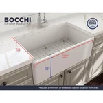 Bocchi 30" Farmhouse Apron Front Kitchen Sink W/ Grid White + Strainer, New. Fixed Price $249.99.