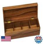 Lipper International Acacia Wood Tea Sections 12-1/2 X 4-1/8 3-7/8 1128. Fixed Price $49.33.
