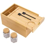 Bamboo Storage Box With Wooden Organizer 4 Compartments, Slidin. Fixed Price $31.67.