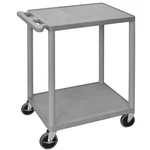 Luxor Grey Plastic 2-SHELF Utility Cart 24"L 18"W 33"H. Fixed Price $194.00.