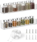 Pmmasto Adhesive Acrylic Spice Rack Organizer For Wall PACK-12", Clear. Fixed Price $32.99.