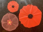 Charles Viancin Silicone Lid Set Of 3 Red Poppy Small Large Pink Hibiscus Medium. Fixed Price $27.78.