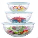 Luvan Glass Mixing Bowls With Lids SET(3.7QT, 2.1QT, 1.1QT),3PC Nesting.... Fixed Price $50.10.