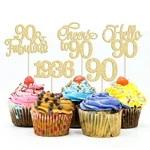 Gyufise 30PCS 90TH Birthday Cupcake Toppers W 2.6 X 4.5 Inches, Gold. Fixed Price $10.48.