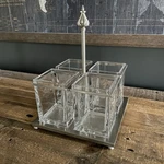 Southern Living Home Astoria Flatware Silverware Caddy Glass Inserts. Fixed Price $69.00.
