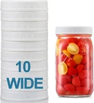 Aozita 10 Pack Wide Mason Jar Lids For Ball, Mouth, White. Fixed Price $12.90.