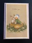 Vtg 1970S Bunny Rabbit & Elf On Mushroom Hallmark Greeting Card Unused Cute 80S!. Fixed Price $9.99.