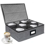 Veronly Mug And Cup Storage Box With 13''D 17''W 5''H, Dark Grey. Fixed Price $27.84.