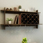 Costway Wall Mount Wine Rack Organizer W/ Storage Shelf Glass Holder Home Decor. Fixed Price $59.99.