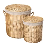 Wickerwise QI004913.2 Set Of Round Willow Laundry Baskets With Lids .... Fixed Price $155.95.