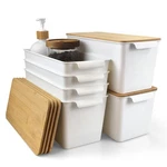 Popu Berry Storage Bins With Bamboo Lids, 6 Pack Stackable Plastic Basket Lar.... Fixed Price $109.76.