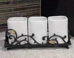 Gg Collection Gold Leaf Utensil Holder With Metal Base. Fixed Price $50.00.